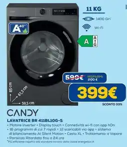 DIMOStore CANDY LAVATRICE BR 411BL10G-S offerta