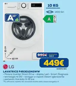 DIMOStore LG LAVATRICE F4R3010NSWW offerta