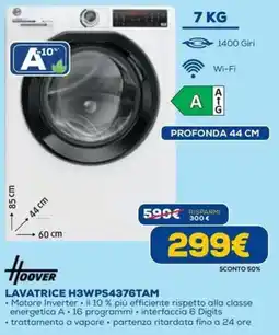 DIMOStore Hoover LAVATRICE H3WPS4376TAM offerta