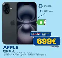 Euronics Apple iphone 16 offerta