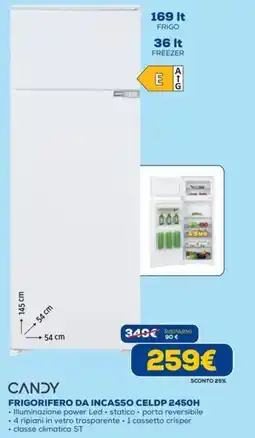 DIMOStore CANDY FRIGORIFERO DA INCASSO CELDP 2450H offerta