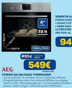 DIMOStore AEG FORNO DA INCASSO TU5PB43SM offerta