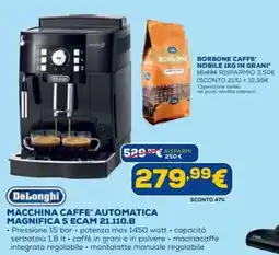 DIMOStore DeLonghi MACCHINA CAFFE' AUTOMATICA MAGNIFICA S ECAM 21.110.B offerta