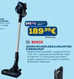 DIMOStore Bosch scopa ricaricabile unlimited 6 BBS611MAT offerta
