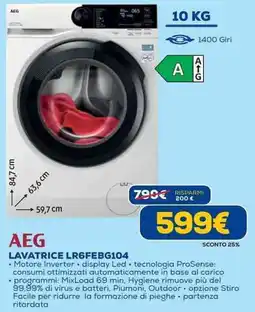 Euronics AEG LAVATRICE LR6FEBG104 offerta