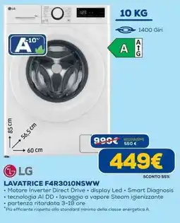 Euronics LG LAVATRICE F4R3010NSWW offerta