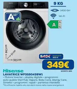Euronics Hisense LAVATRICE WF3S9043BW1 offerta