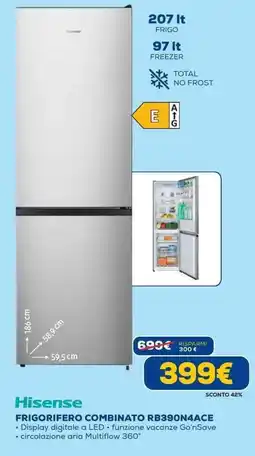 Euronics Hisense FRIGORIFERO COMBINATO RB390N4ACE offerta