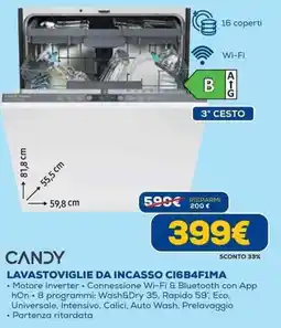 Euronics CANDY LAVASTOVIGLIE DA INCASSO CI6B4F1MA offerta