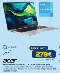 DIMOStore acer NOTEBOOK ASPIRE LITE 15 AL15-32P-C3AH offerta