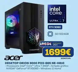 DIMOStore acer DESKTOP ORION 3000 PO3-665 NE-H810 offerta