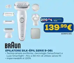 Euronics BRAUN EPILATORE SILK-ÉPIL SERIE 9-061 offerta