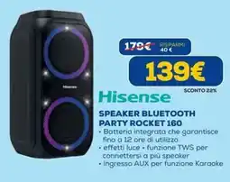 DIMOStore Hisense speaker bluetooth party rocket 160 offerta