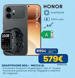 DIMOStore HONOR SMARTPHONE 600+ WATCH 21 offerta