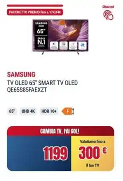 Trony SAMSUNG TV OLED 65" SMART TV OLED QE65S85FAEXZT offerta