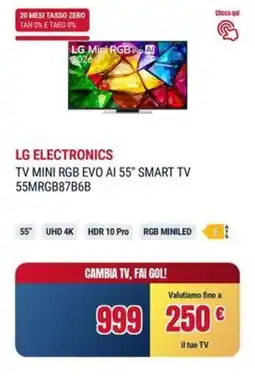 Trony LG ELECTRONICS TV MINI RGB EVO AI 55" SMART TV 55MRGB87B6B offerta