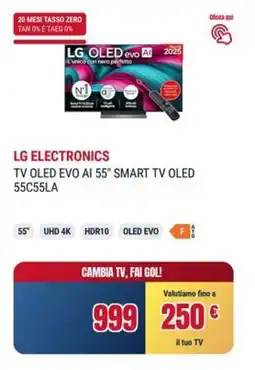 Trony LG ELECTRONICS TV OLED EVO AI 55" SMART TV OLED 55C55LA offerta