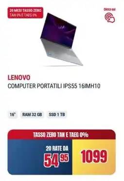Trony LENOVO COMPUTER PORTATILI IPS55 16IMH10 offerta