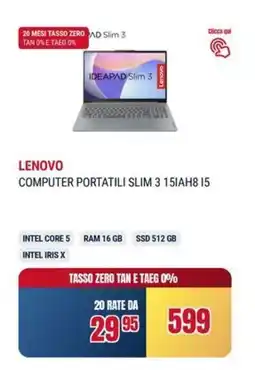 Trony LENOVO COMPUTER PORTATILI SLIM 3 15IAH8.15 offerta