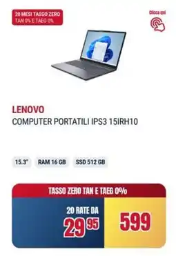 Trony LENOVO COMPUTER PORTATILI IPS3 15IRH10 offerta