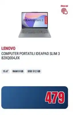 Trony LENOVO COMPUTER PORTATILI IDEAPAD SLIM 3 82XQ004JIX offerta