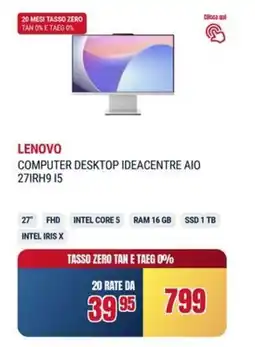 Trony LENOVO COMPUTER DESKTOP IDEACENTRE AIO 27IRH9.15 offerta
