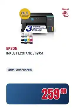 Trony Epson ink jet ecotank ET-2951 offerta