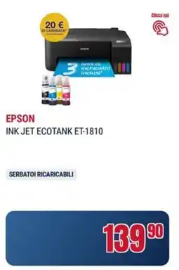 Trony Epson ink jet ecotank ET-1810 offerta