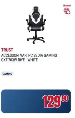 Trony Trust accessori vari pc sedia gaming GXT-703W riye - white offerta