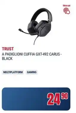Trony Trust a padiglioni cuffia GXT-492 carus - black offerta