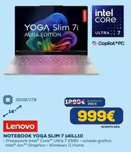 Euronics Lenovo NOTEBOOK YOGA SLIM 7 14ILL10 offerta