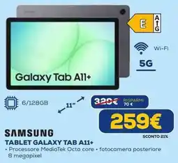 Euronics SAMSUNG TABLET GALAXY TAB A11+ offerta