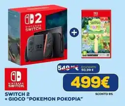 Euronics Switch 2 + gioco "pokemon pokopia" offerta