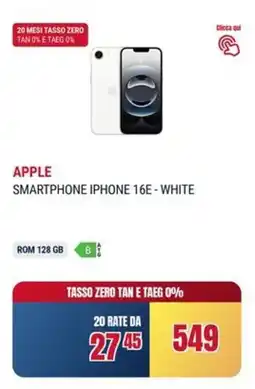 Trony Apple smartphone iphone 16E - white offerta