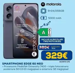 Euronics motorola SMARTPHONE EDGE 60 NEO offerta