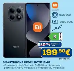 Euronics xiaomi SMARTPHONE REDMI NOTE 15 4G offerta