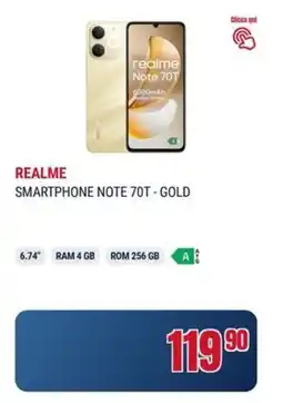 Trony Realme smartphone note 70T - gold offerta