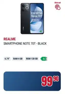 Trony Realme smartphone note 70T - black offerta