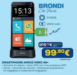 Euronics Brondi smartphone amico vero 4g+ offerta