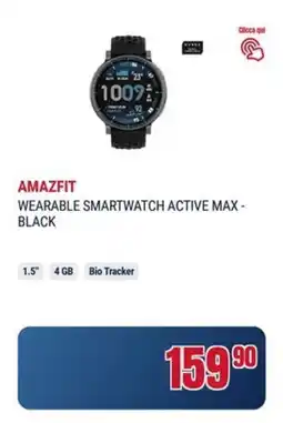 Trony Amazfit wearable smartwatch active max- black offerta