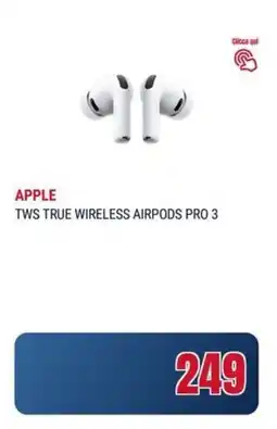 Trony Apple tws true wireless airpods pro 3 offerta