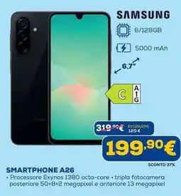 Euronics SAMSUNG SMARTPHONE A26 offerta