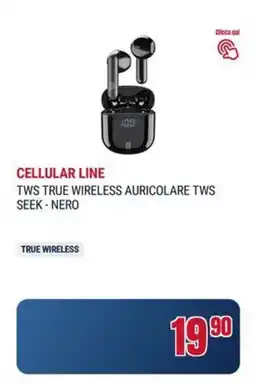 Trony Cellular line tws true wireless auricolare tws seek - nero offerta