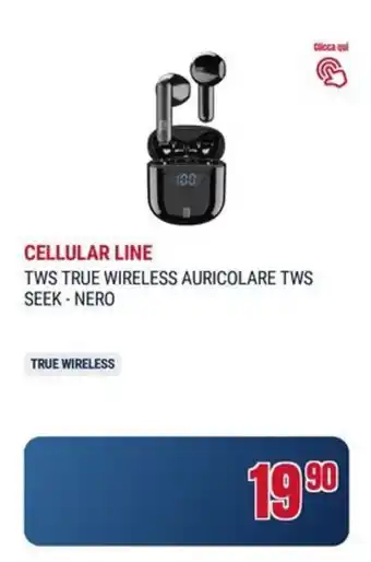 Cellular line tws true wireless auricolare tws seek - nero