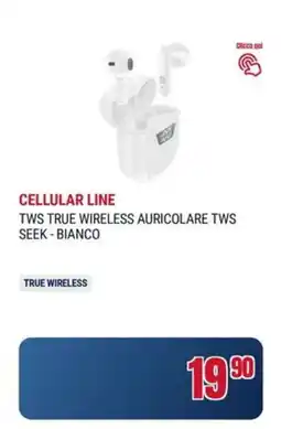 Trony CELLULAR LINE TWS TRUE WIRELESS AURICOLARE TWS SEEK - BIANCO offerta