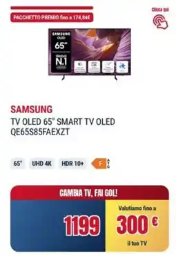 Trony SAMSUNG TV OLED 65" SMART TV OLED QE65S85FAEXZT offerta