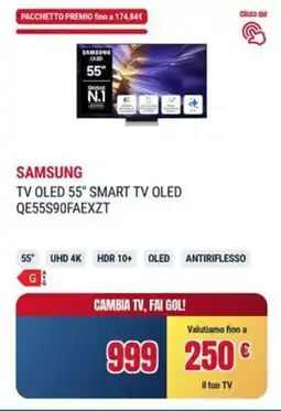 Trony SAMSUNG TV OLED 55" SMART TV OLED QE55S90FAEXZT offerta