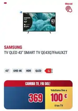 Trony SAMSUNG TV QLED 43" SMART TV QE43Q7FAAUXZT offerta
