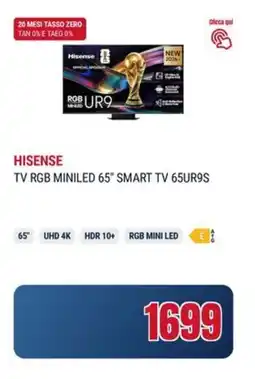 Trony HISENSE TV RGB MINILED 65" SMART TV 65UR9S offerta