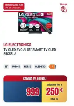 Trony LG ELECTRONICS TV OLED EVO AI 55" SMART TV OLED 55C55LA offerta